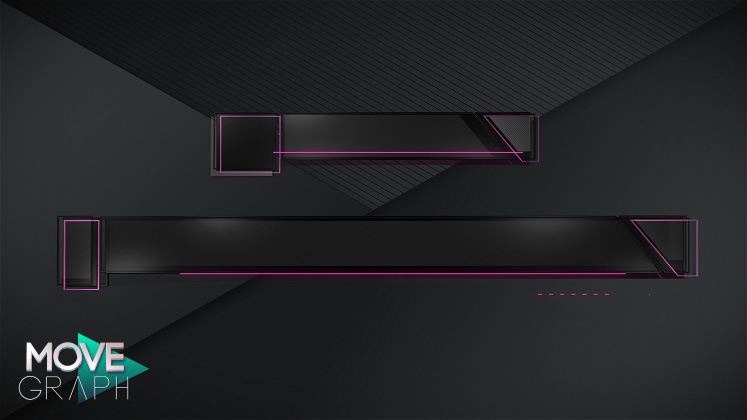 modern lower third on pink color